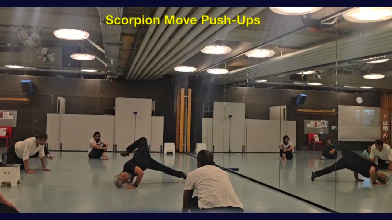 Scorpion Move Push-Ups . . .